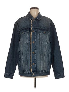 Ragdoll Los Angeles Blue Denim Sherpa-Trim Leopard Faux Fur Lining